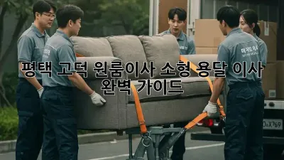 평택 고덕 원룸이사? 소형 용달 이사 완벽 가이드!